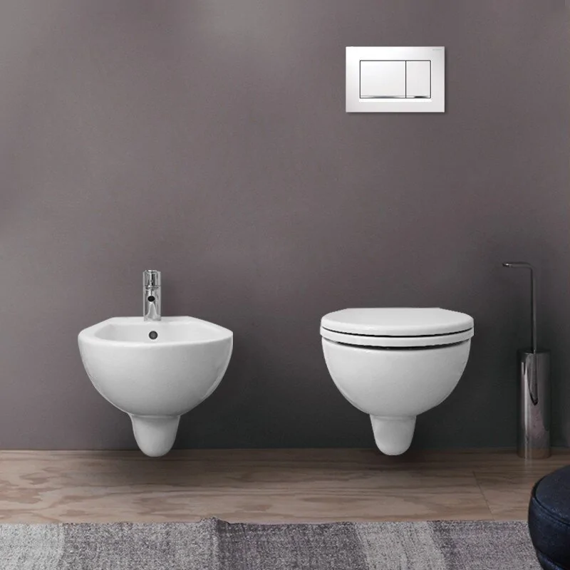 Colibri Weiß Wandhängende Sanitärkeramik mit WC-Abdeckung inklusive -  Geberit